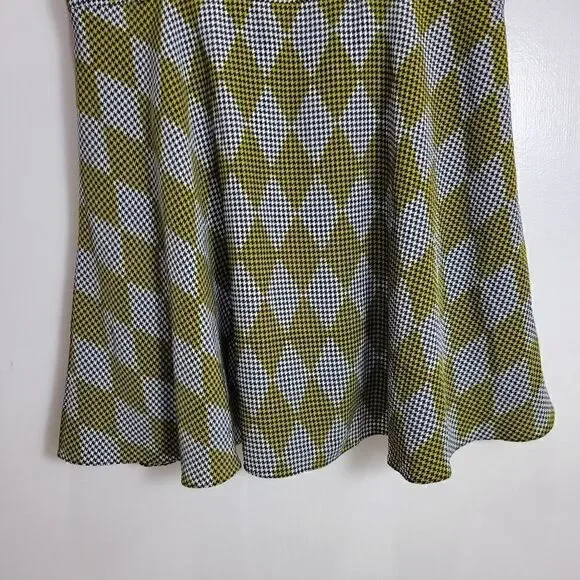 Chartreuse Harlequin Houndstooth Dress - Picture 5 of 15
